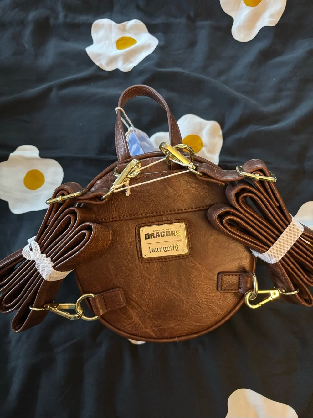 Loungefly Black Floral Toothless Convertible Bag